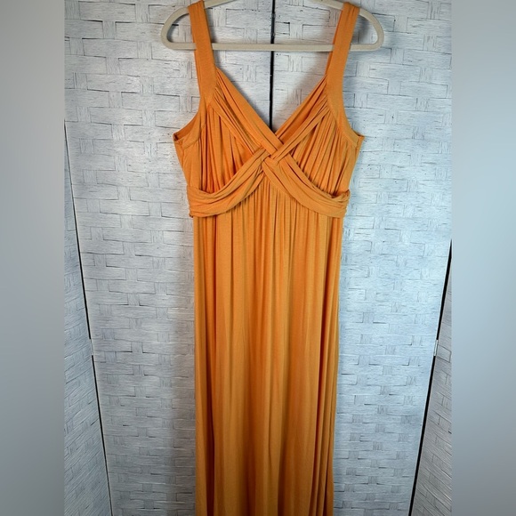 Soho sleeveless light orange knit Maxi Dress costal beach bohemian sundress - Picture 1 of 9